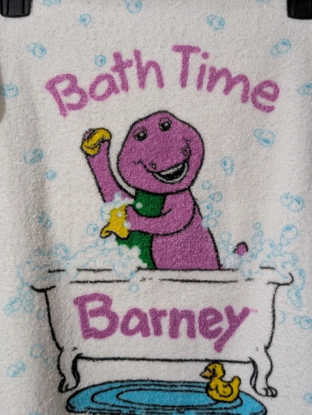 VTG 90's Barney the Purple Dinosaur Bath Towel Set 5 pcs nostalgia childhood
